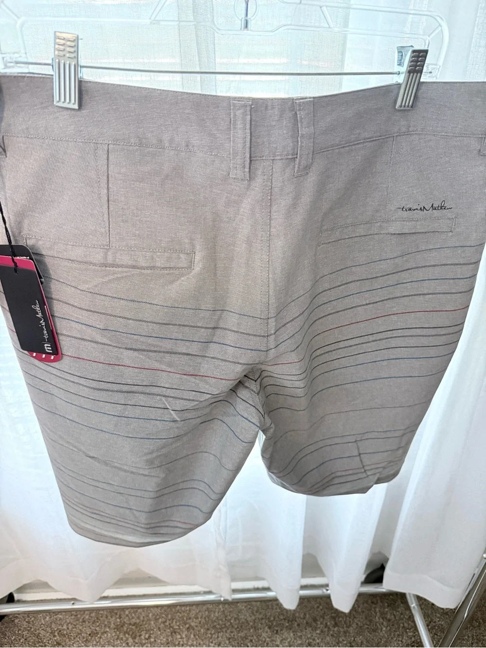 Christopher & Banks Gray Flat-Front Striped Men's Shorts